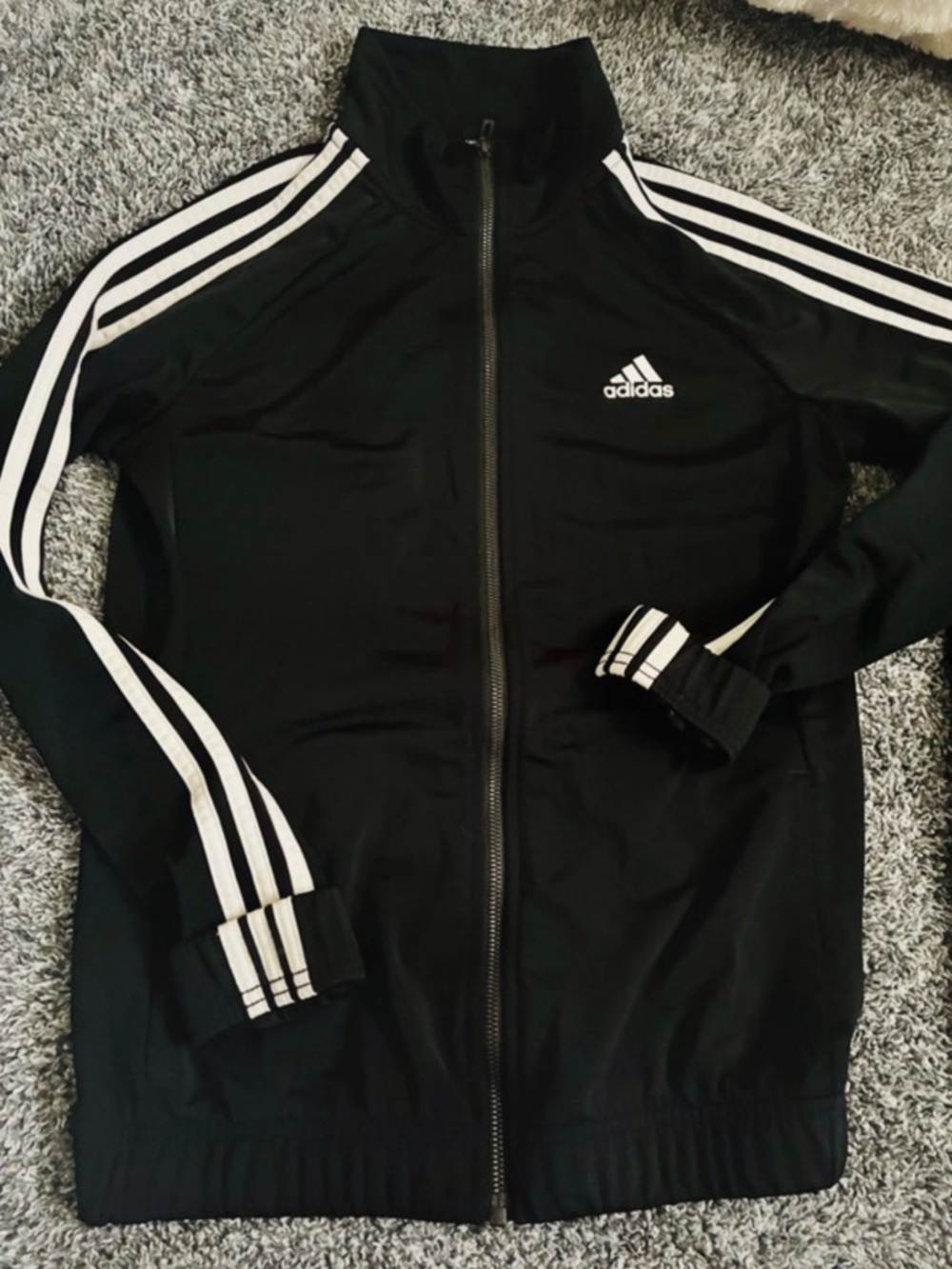 adidas Black Jacket with White 3-Stripes